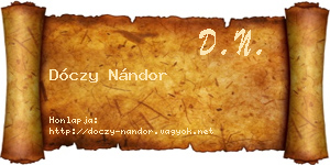 Dóczy Nándor névjegykártya