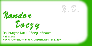 nandor doczy business card