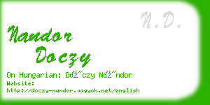 nandor doczy business card